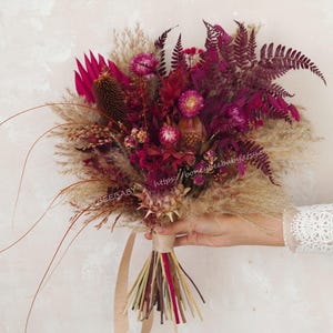 Burgundy bridal bouquet,Rust Preserved Flowers,,Burgundy WeddingWedding Bouquet,Bridal Bouquet,Dried Flower Wedding,Fall Wedding Flowers