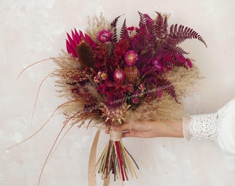 Burgundy bridal bouquet,Rust Preserved Flowers,,Burgundy WeddingWedding Bouquet,Bridal Bouquet,Dried Flower Wedding,Fall Wedding Flowers
