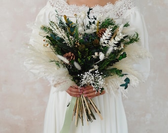 Woodland Bridal Bouquet,Boho Greenery Wedding bouquet,White and Green Wedding Bouquet,Greenery Bouquet,Bridal Bouquet,Boho Woodland Wedding