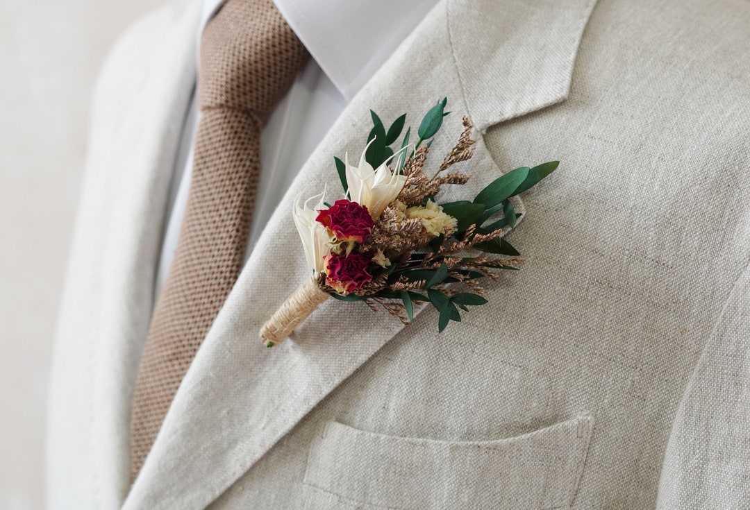 Eucalyptus Wedding Boutonniere,eucalyptus and Rose Boutonniere