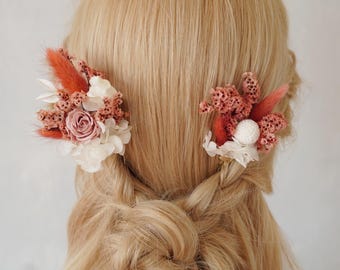 Antique pink Wedding Hair Clip,Hair Clip,Boho Bridal Hair Clip,Dried Flower Clip,Wedding Hair,Bridal Hair Clip,Wedding Hair Clip