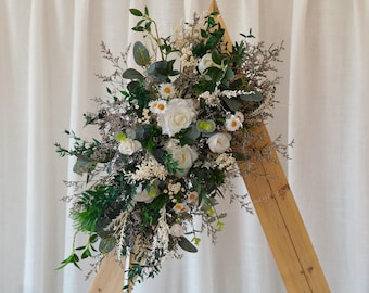 Silk Flower Arch,Artificial Green Leaves Arch,Fall Wedding,Flower arch arrangement,Ceremony Arch,Wedding Arrangement,Wedding Backdrop