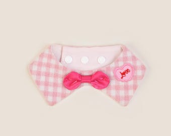 Valentine’s Dog Collar Bib | Adjustable Pink Pet Neckwear | Stylish Bow Tie Bandana for Dogs | Cute Holiday Pet Accessory