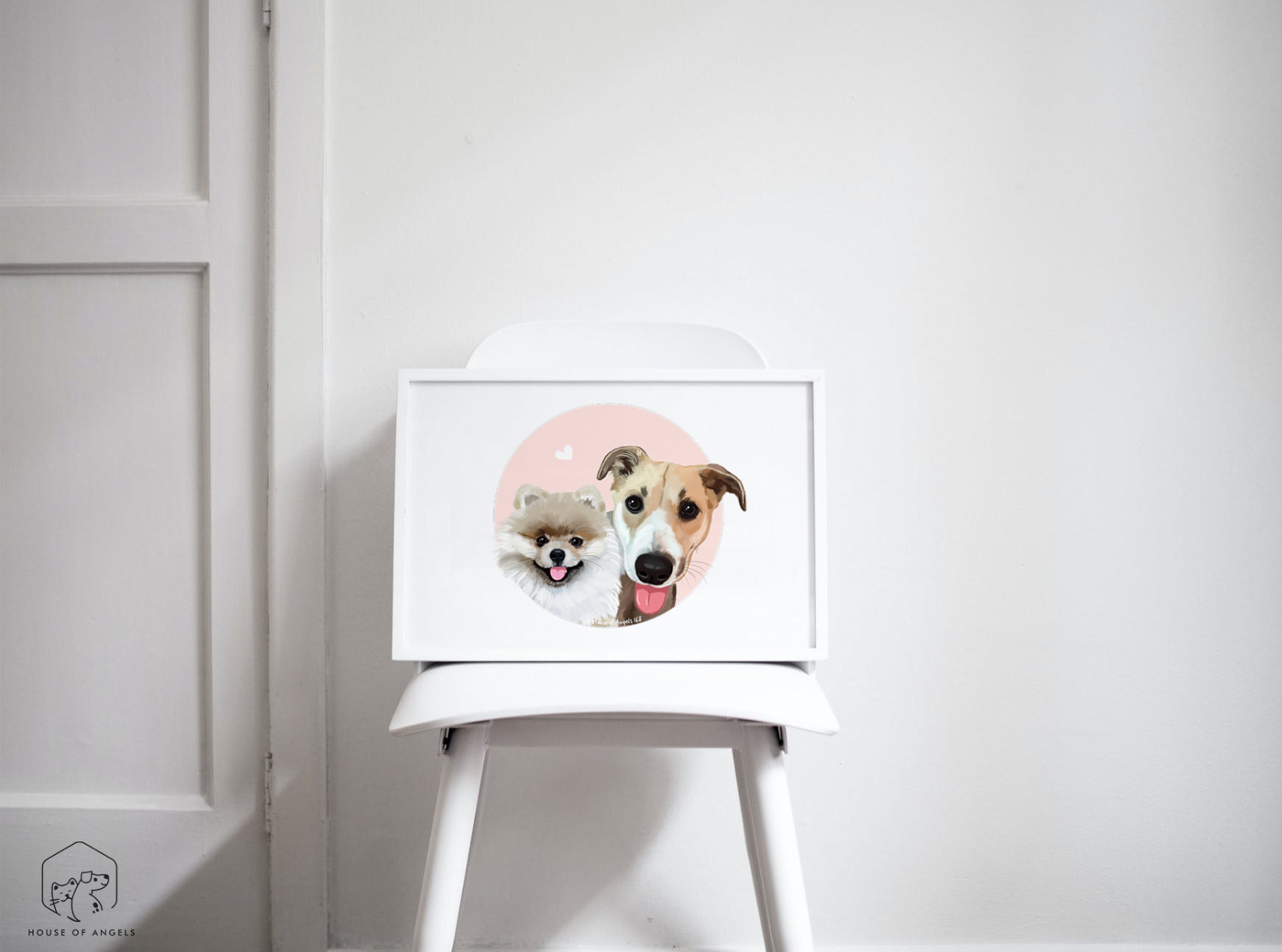Custom Pet Portrait Framed Framed Dog Prints Pet Portrait Etsy