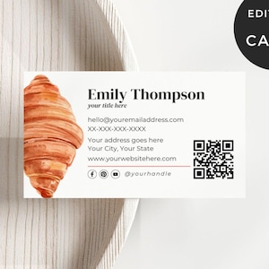 Konditor Visitenkarte, QR-Code Visitenkarten Bäckerei, DIY Visitenkarte, Hausbäckerei Marketing, Sauerteig Visitenkarten, Konditorei