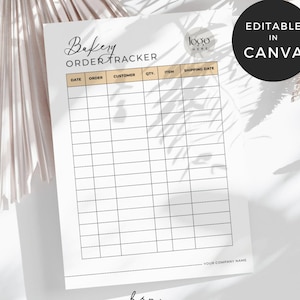 Bakery Order Book, Baking Business Templates, Cake Order Tracker, Business Order Tracker, Sourdough Order Tracking Template, Small Business
