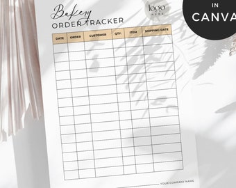 Bakery Order Book, Baking Business Templates, Cake Order Tracker, Business Order Tracker, Sourdough Order Tracking Template, Small Business