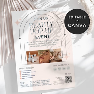 Ulotki Pop Up Beauty, Ulotka Pop Up Shop, Marketing marki butikowej, Ulotka Business Beauty, Ulotka biznesowa Makeup, Szablony pielęgnacji skóry