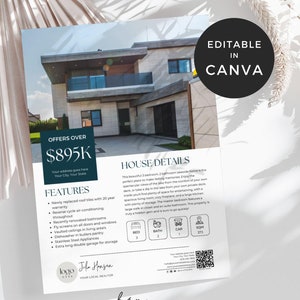 Flyer d'invitation portes ouvertes immobilier, Flyer immobilier commercial avec code QR, Flyer portes ouvertes pour courtier, modèle de Brochure de propriété
