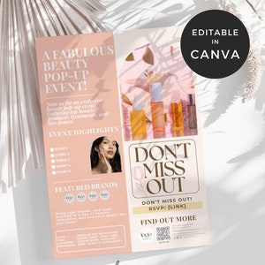Ulotki Pop Up Beauty, Ulotka Pop Up Shop, Marketing marki butikowej, Ulotka Beauty Business Skincare, Ulotka Makeup, Ulotka Beauty Business
