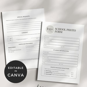 School Photo Form, School Photography Order Form, Sports Photography ...