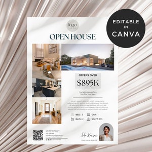 Flyer portes ouvertes pour les voisins, Flyer immobilier avec code QR, modèles de Flyer immobilier commercial, Flyers de gestion immobilière