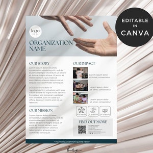 Volantino per organizzazioni non profit, volantino per donazioni per aziende, modello Canva per volantini per organizzazioni, volantino per raccolta fondi per scuole, volantino per eventi medici e comunitari