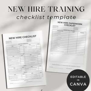 New Hire Training Checklist, Employee Handbook Template, Employee Welcome Package, Training Manual Template, New Hire Onboarding Checklist
