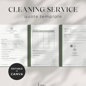 Commercial Cleaning Quote, Residential Cleaning Estimate, Professional Cleaning Service Quote, Cleaning Business Proposal, Cleaning Template