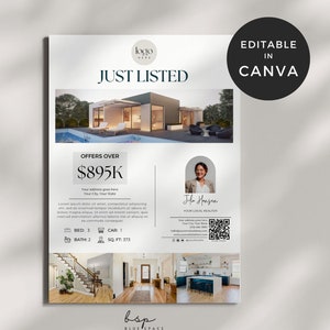Modèle de Flyer d'immobilier commercial, Flyer Nouvelle inscription pour agent immobilier, Flyer portes ouvertes pour les voisins, Modèle de Brochure de propriété