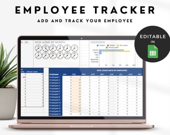 Attendance Tracker Employee, Team Management Google Sheets, Human Resources Tracker, Employee Absence Tracker, Employee Vacation Tracker