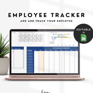 Attendance Tracker Employee, Team Management Google Sheets, Human Resources Tracker, Employee Absence Tracker, Employee Vacation Tracker