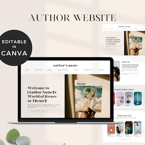 Canva Author Website, Romance Author Canva Website, Landing Page Website Template, Canva Website Template for Authors, Author Media Kit