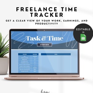 Freelance Time Tracker, Virtual Assistant Templates, Time Tracker Spreadsheet, Work Hours Tracker, Employee Hourly Log, Employee Time Sheet
