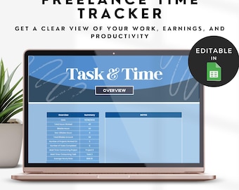 Freelance Time Tracker, Virtual Assistant Templates, Time Tracker Spreadsheet, Work Hours Tracker, Employee Hourly Log, Employee Time Sheet