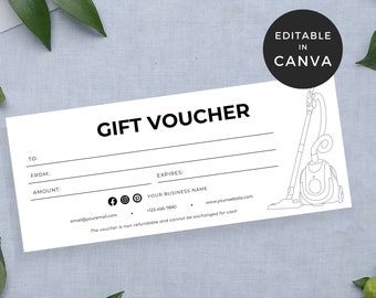 Modèles de chèque-cadeau pour le ménage, Chèque-cadeau pour le ménage, Cartes-cadeaux modifiables, Modèle de chèque-cadeau pour entreprise de ménage Canva