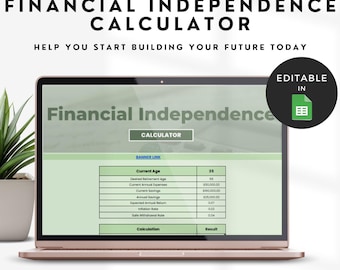 Retirement Planner Calculator, Financial Independence, Early Retirement, Money Management Spreadsheet, Financial Planner Google Sheet