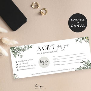 Hair Salon Gift Voucher, Printable Gift Certificate Salon, Editable Gift Certificate Template, Gift Voucher Template Canva, Client Gifts