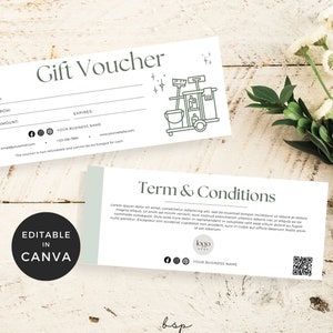 Putzservice-Geschenkgutschein, Hausreinigung-Geschenkgutschein, Geschenkgutschein-Vorlage Canva, bearbeitbare Geschenkkarten, Reinigung Visitenkarte
