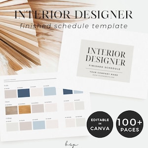 Interior Designer Finishes Template, Interior Design Presentation Templates Canva, Fixtures and Finishes Template, Home Renovation Planner