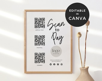 Market Payment Sign, Printable QR Code Sign Business with Logo, Craft Show Payment Sign, Accepted Payment Sign, Scan to Paypal, Venmo