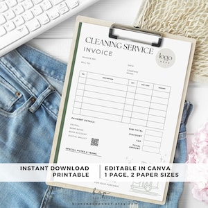 House Cleaning Invoice, Cleaning Service Invoice Template, Cleaning Business Documents, Residential Cleaning Estimate, Commercial Cleaning