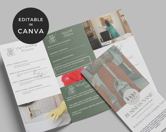 Commercial Cleaning Flyer, House Cleaning Flyer Template, DIY Flyer Template, Cleaning Business Brochure, Trifold Pamphlet Template Canva