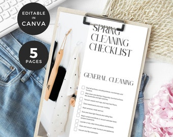 Cleaning Checklist Whole House, Spring Cleaning Checklist, House Cleaning Check List, Deep Clean Checklist, Printable Cleaning Planner CS001