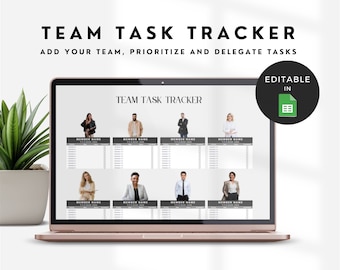 Teamtaaktracker, projectbeheersjabloon, prioriteitenmatrix, Google Spreadsheets teambeheer, bewerkbare takenlijst, spreadsheet takentracker