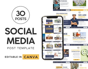 Construction Company Instagram Template, Home Builder Social Media Templates, Construction Social Media Posts, Contractor Social Media