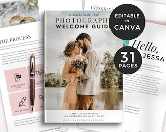 Guía de precios para fotógrafos de lujo, plantilla de guía de precios para fotografía de bodas, guía de bienvenida para fotógrafos de lujo, fotógrafos profesionales