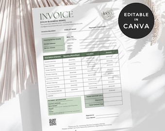 Cleaning Company Invoice Template, Commercial Cleaning Quote, Residential Cleaning Service Invoice Template, Cleaning Business Form Template