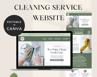 Professionelle Reinigung Website, Reinigungsservice Website, Canva Website Template Business, Gewerbliche Reinigung Website, Reinigung Geschäft