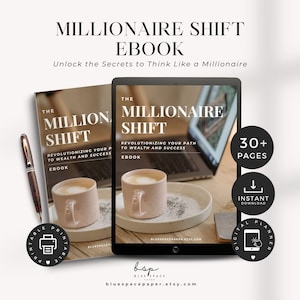 Millionaire Ebook, Money Mindset Ebook, Financial Freedom Guides, Financial Success Mindset, Manifesting Money Ebook, Millionaire Mindset