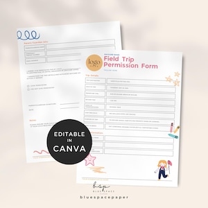 Daycare Field Trip Permission Form, Child Care Forms, Preschool Field Trip Consent, Parent Permission Slip Forms, School Trip Slip Template