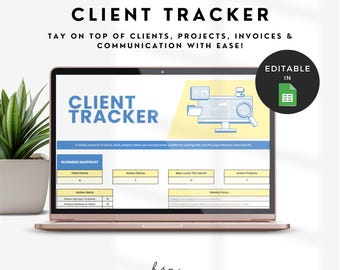 Client Tracker and Communication Log, Customer Manager Dashboard Google Sheet, Client Management Tracker Spreadsheet, Small Business CRM