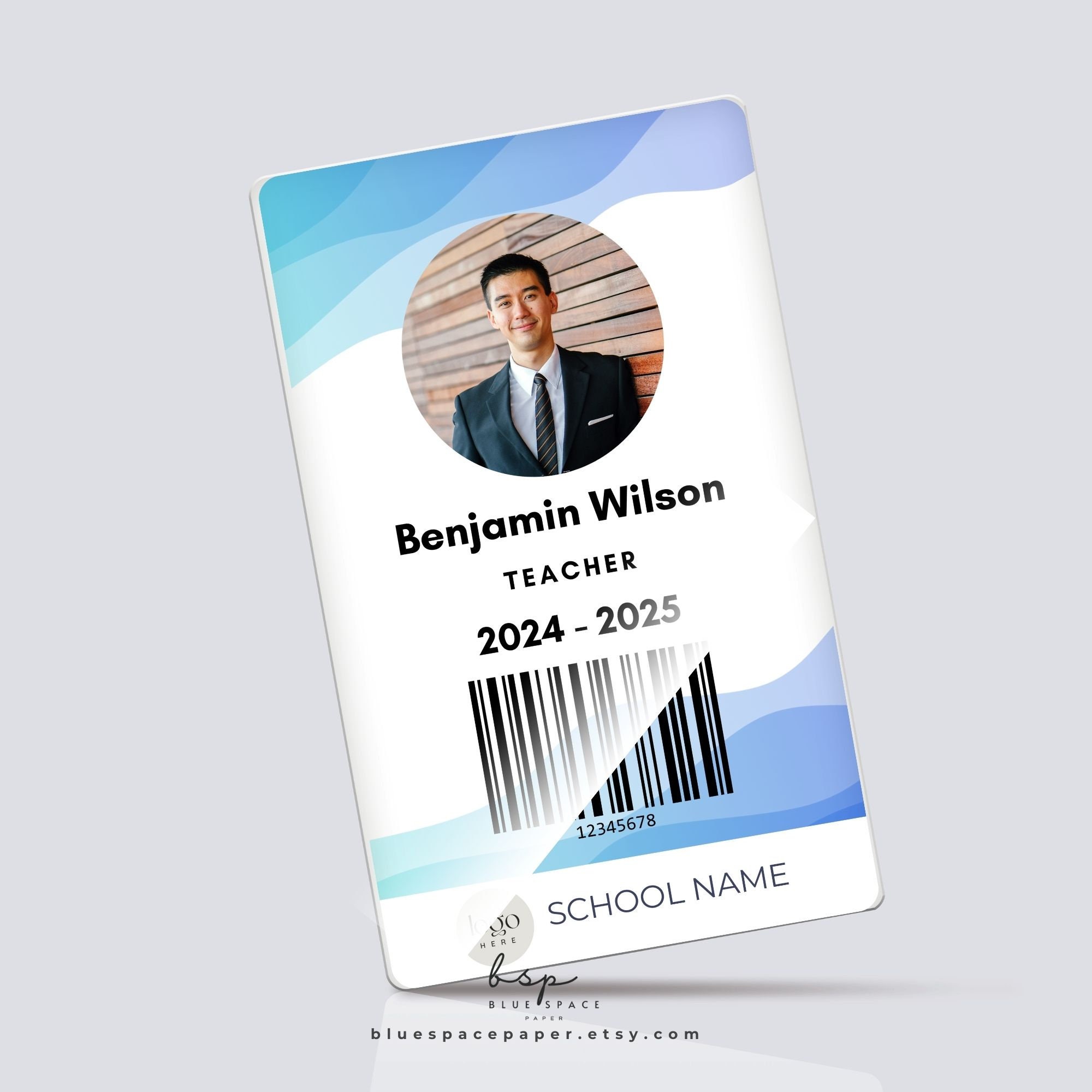 Homeschool Teacher ID Card, Editable Id Badge, ID Card Template Canva ...
