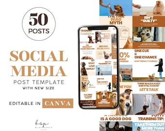 Instagram Template Dog Trainer, Dog Training Business Templates, Dog Grooming Social Media, Pet Business Social Media Templates, Pet Posts