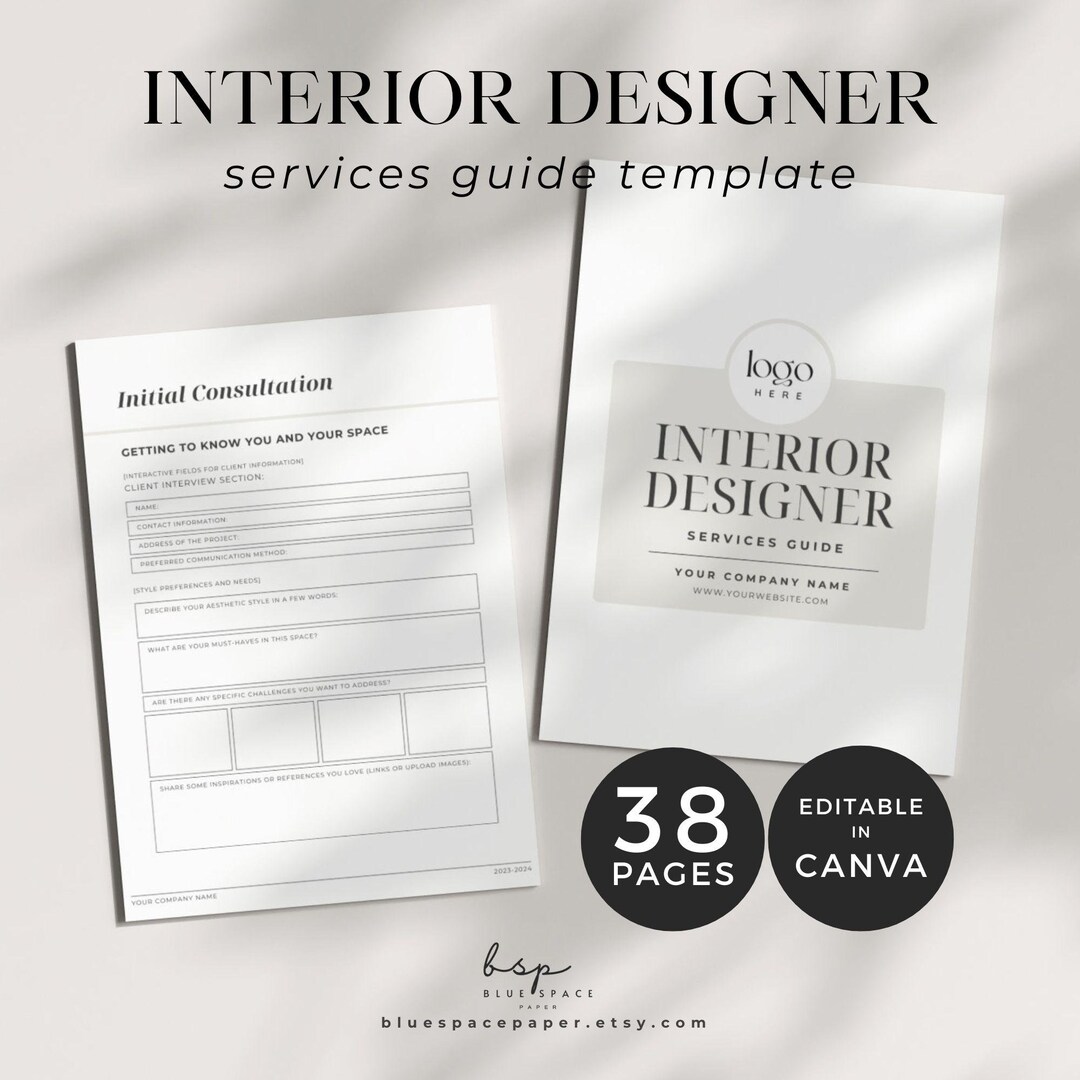 Interior Design Booklet, Client Welcome Packet for Interior Designers ...