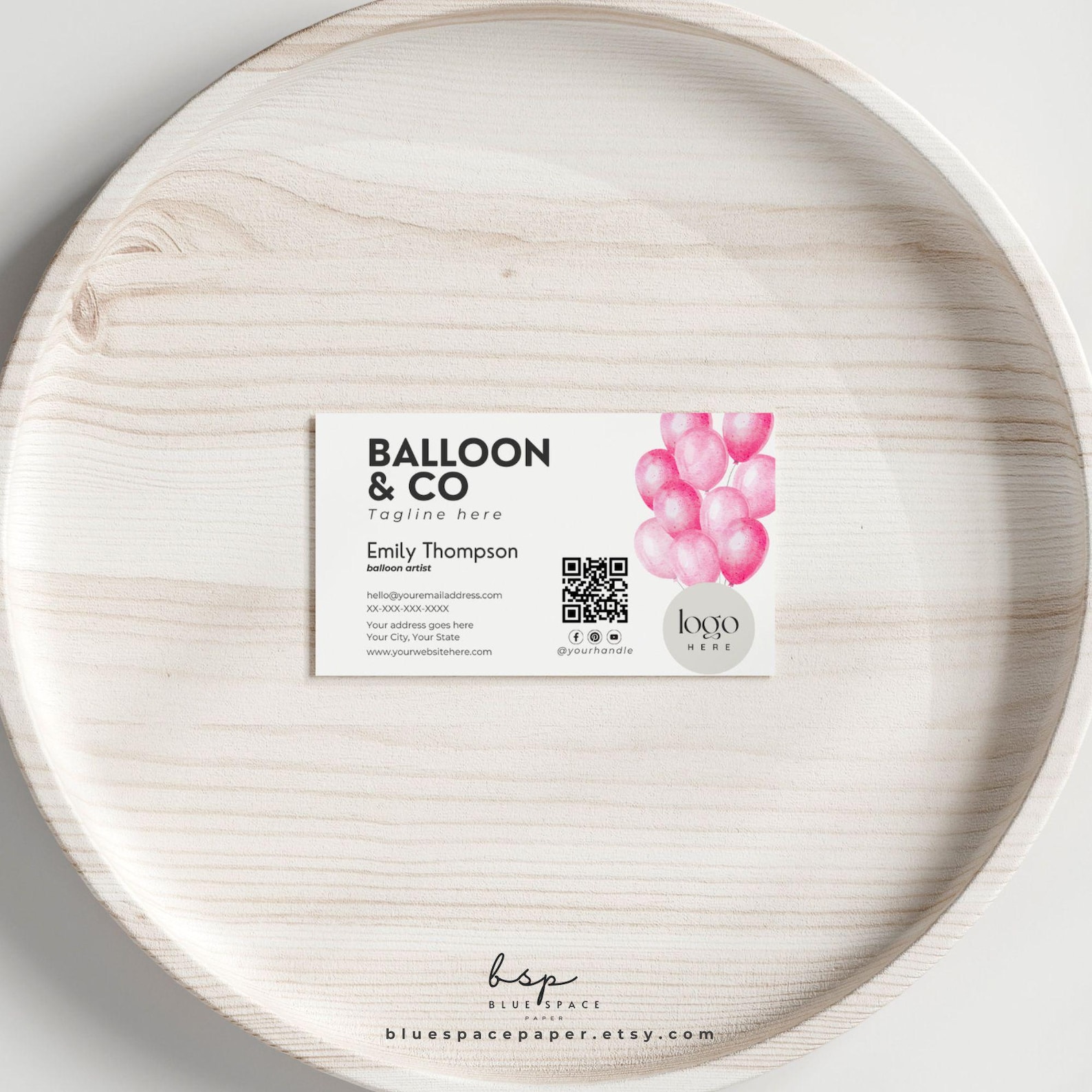Balloon Arch Business Cards, QR Code Business Card, Balloon Decor ...