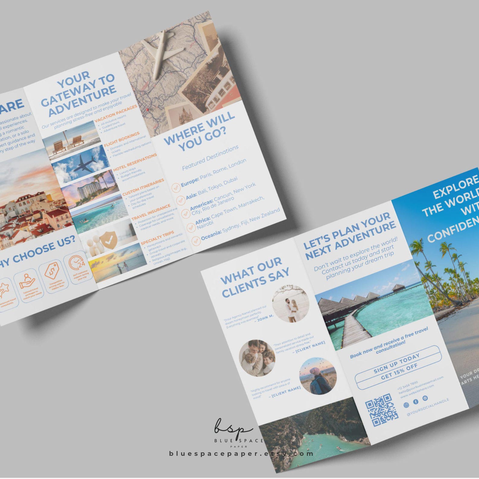 Travel Agency Brochure Template, Trip Brochure Template, Dream Vacation ...