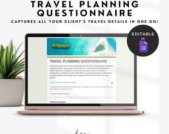 Travel Business Google Form, Travel Client Intake Form, Client Onboarding Welcome Kit, Travel Agent Questionnaire Google Form Online Inquiry
