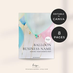 Balloon Artist Price Sheet, Balloon Arch Price List, Event Balloon Menu Canva Editable, Balloon Business Template, Balloon Decor Pricing