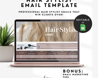 Email Template Hair Business, Hair Email Marketing Templates, Hair Stylist Marketing Campaign Plan Google Sheets, Sales Email Template